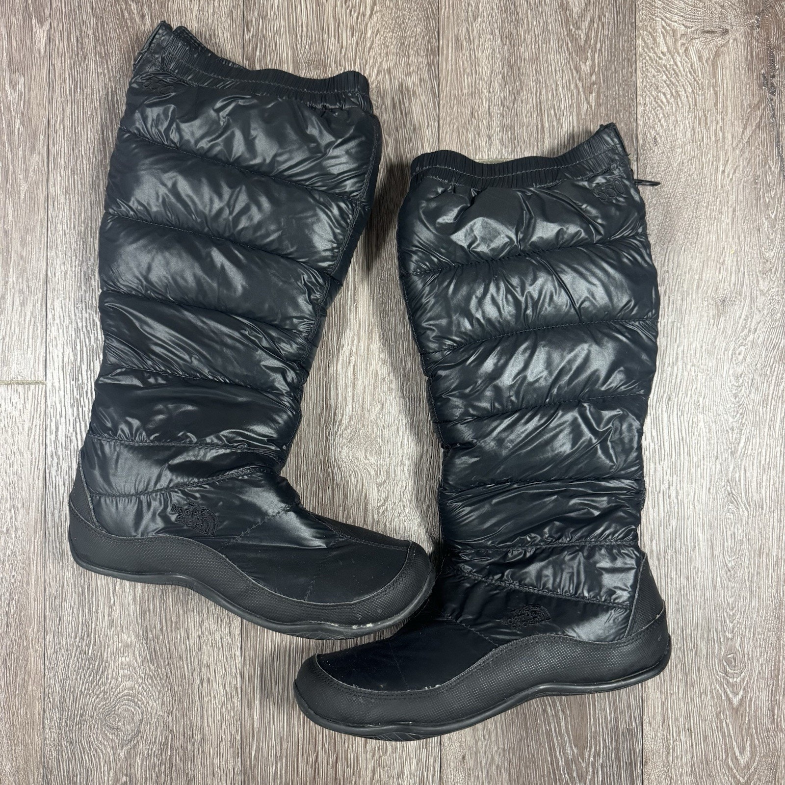 The North Face Nuptse Apres 550-Fill Down Boots Tall Black Women's Size 7.5